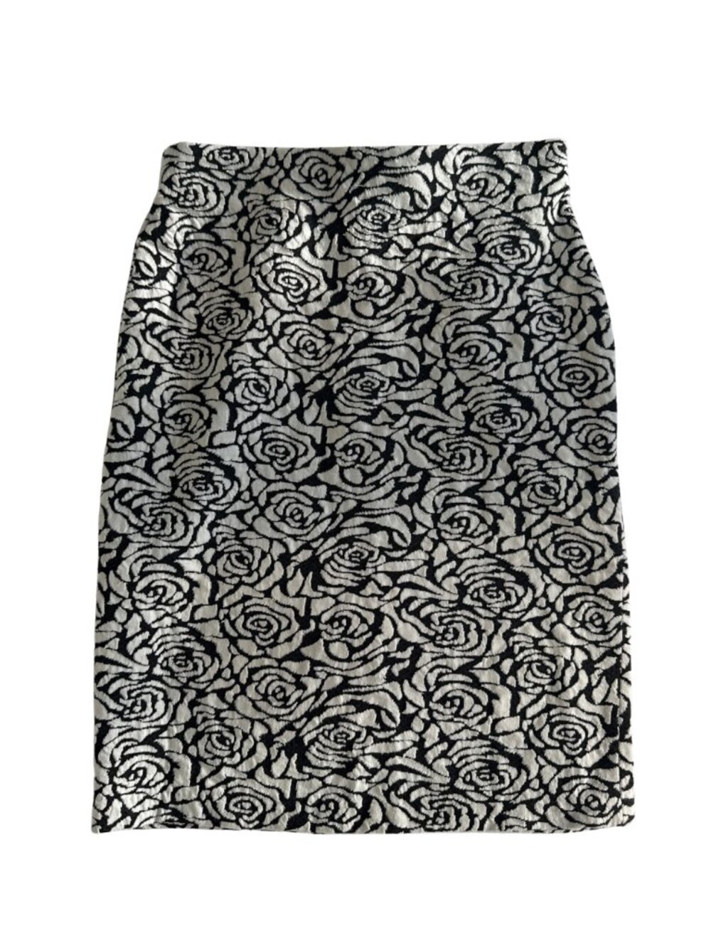 Philosophy Black and White Knee-Length Pencil Skirt